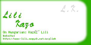 lili kazo business card